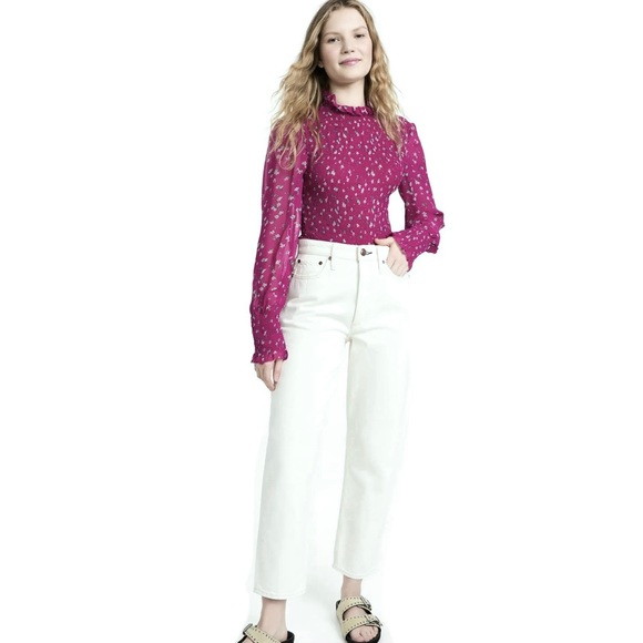 NEW RAG & BONE PINK FLORAL PRINT SMOCKED TOP - Picture 10 of 10